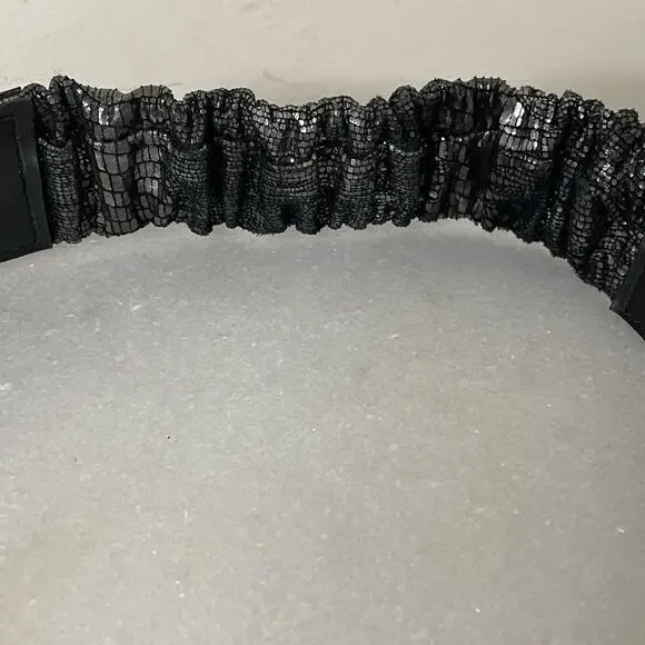 Sandy Duftler Designs Gray Metallic Snakeskin Leather Belt  display picture 2